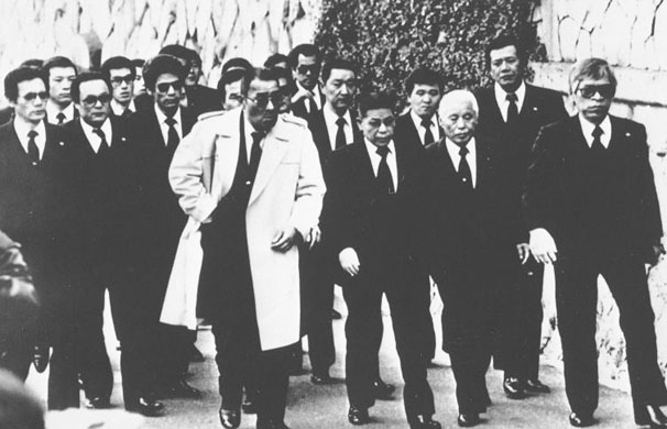 Yakuza often wear black suits normally reserved for funerals in Japan