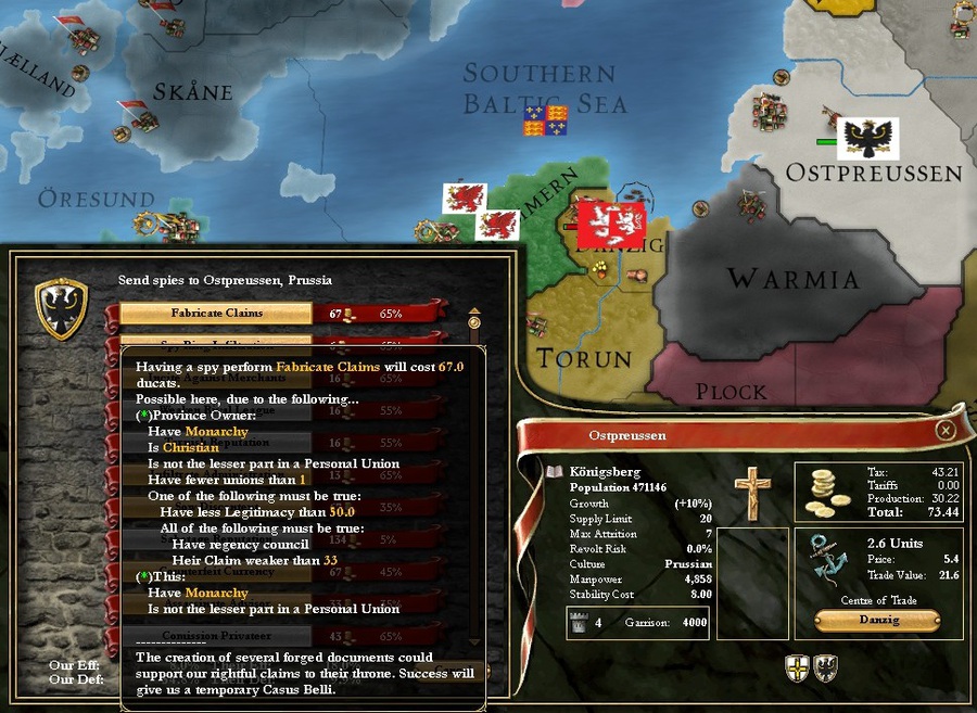 how to fabricate claims in europa universalis 5