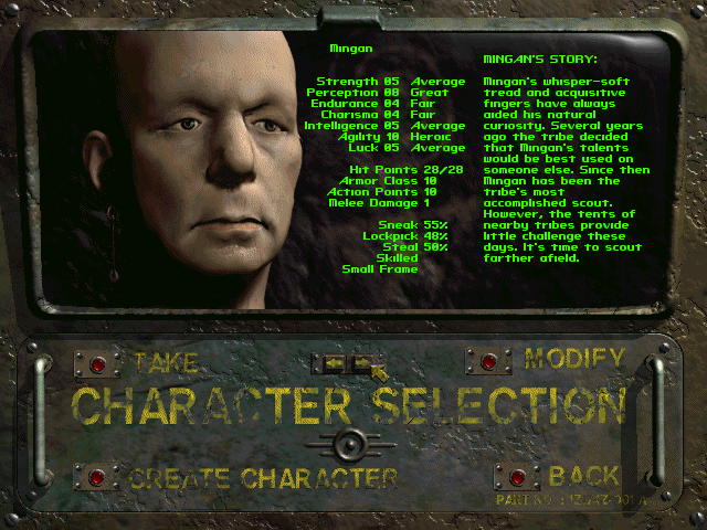 Character Creation in Fallout 2, Made for research on GUI/I…