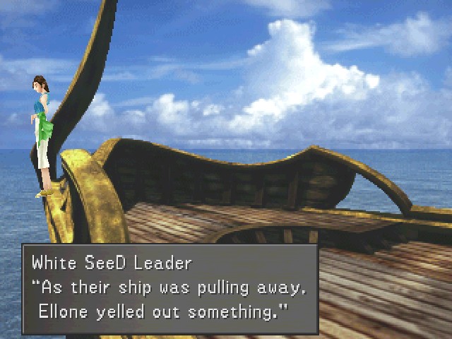 White SeeD Leader: Then, all of a sudden, she jumped onto their ship. 