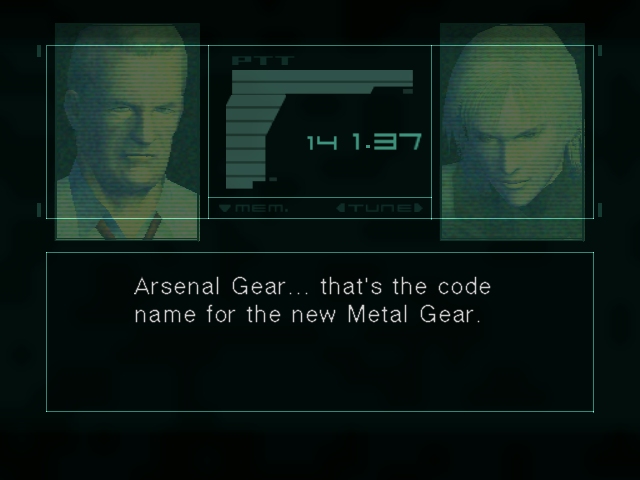 Metal Gear Solid 2: Arsenal Gear Colonel codec calls 