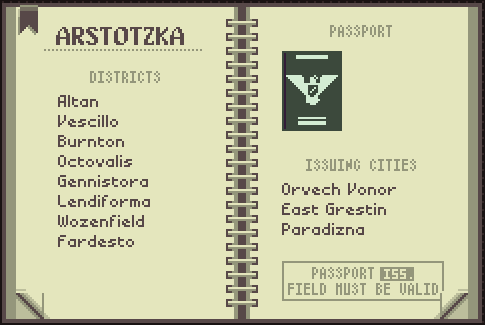 Rulebook, Papers Please Wiki