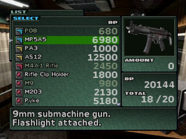 parasite eve weapon guide