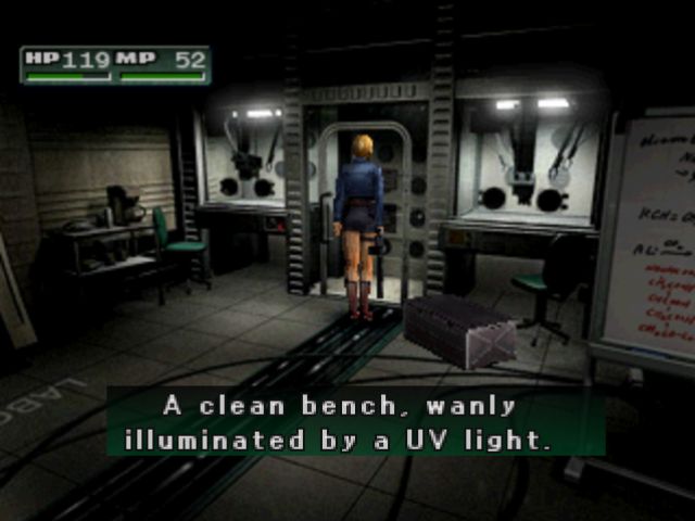 Found a funny visual glitch playing a rom of parasite eve 2 on my