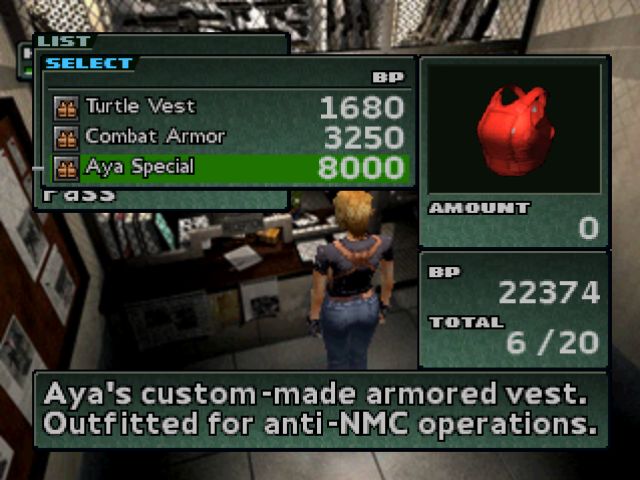 parasite eve 2 armor