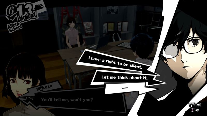 The UI and UX of Persona 5. You don't gotta say it over text too