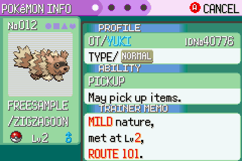 Pokémon Emerald - Pick Up