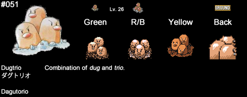 Dugtrio  Pokédex