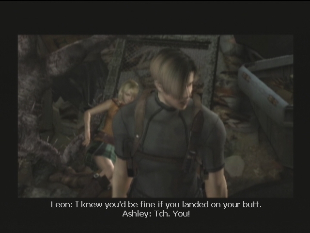 In RE4, if you catch Ashley while she's wearing a plate of armor, Leon will  visibly buckle and hold his back in pain. : r/GamingDetails