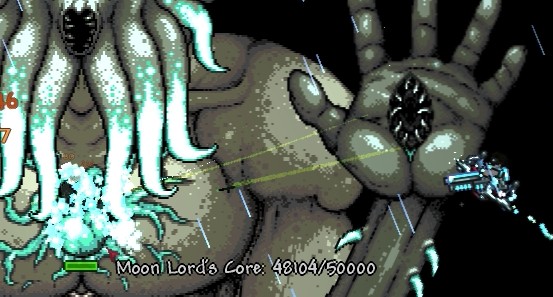 The Moon Lord's heart is the final target, and it has 50,000 HP and 70...