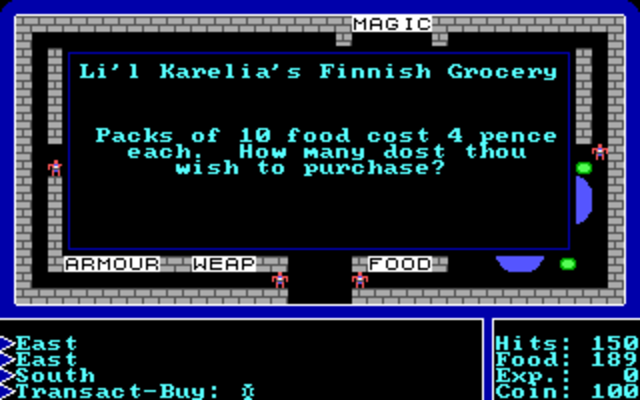 ultima iii food