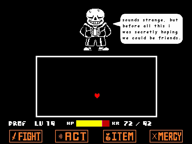 Undertale Sans fight. Entire dialogue with Flowey. No deaths 